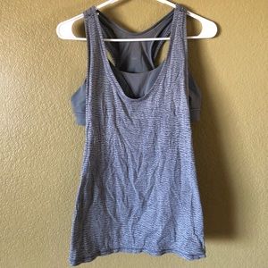 Grey Lululemon tank with built in bra
